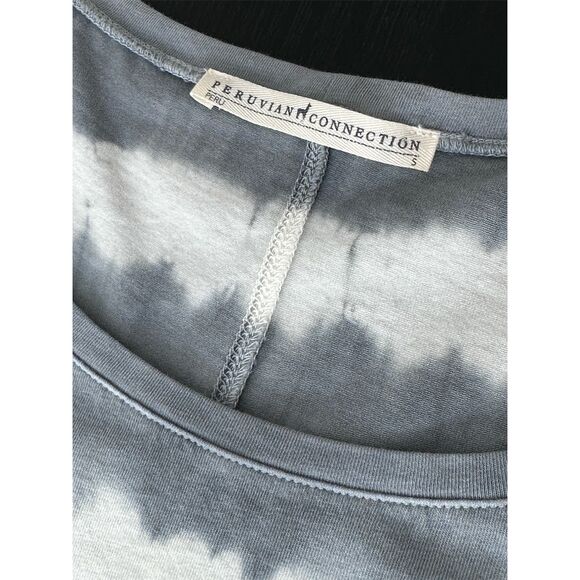 Peruvian Connection Women's Gray Tie-Dye Maxi Dress Size M Long Sleeve - Picture 5 of 6